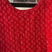 Load image into Gallery viewer, Vintage Wool Beaded Top. Cherry red ❤️
