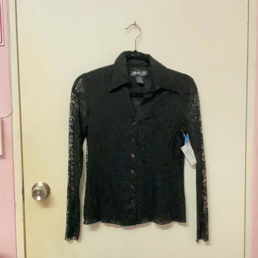 1990’s black lace blouse