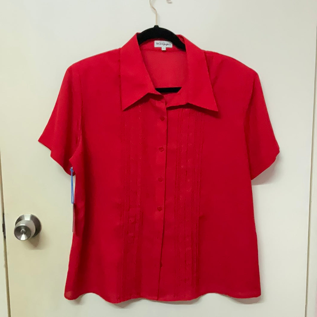 Red Guayabera 100% Polyester