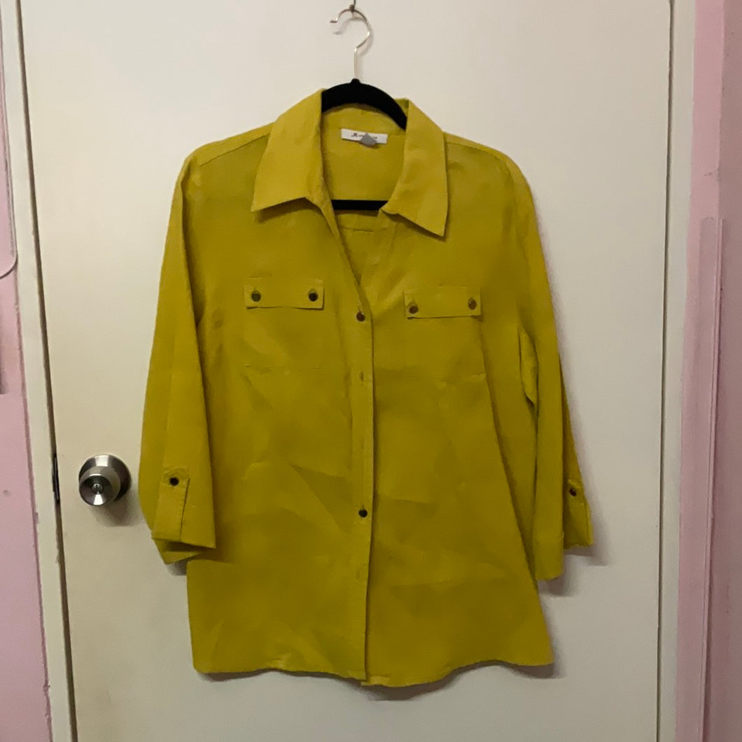 Yellow/ Green Linen Blouse